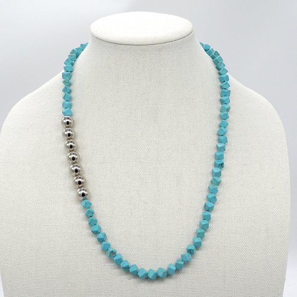 My Bead Emporium Jewelry - Necklace with Turquoise stones and Hematite accent beads.